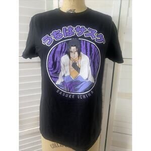 Sasuke Uchiha T-Shirt Naruto Jiraya Hinata Itachi Uchiha Black T-Shirt Sz Med